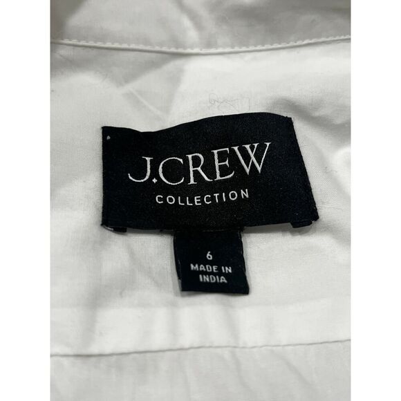 J Crew Collection Gamine Shirt 6 White Jewel Bling Rhinestone Button Up - Picture 8 of 8